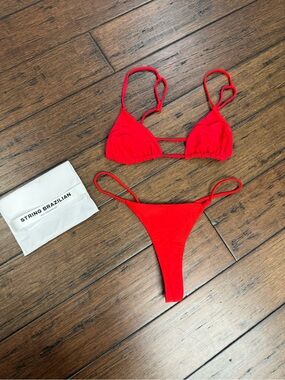Ark Swimwear Red String Brazilian Bikini Set - Women Swim